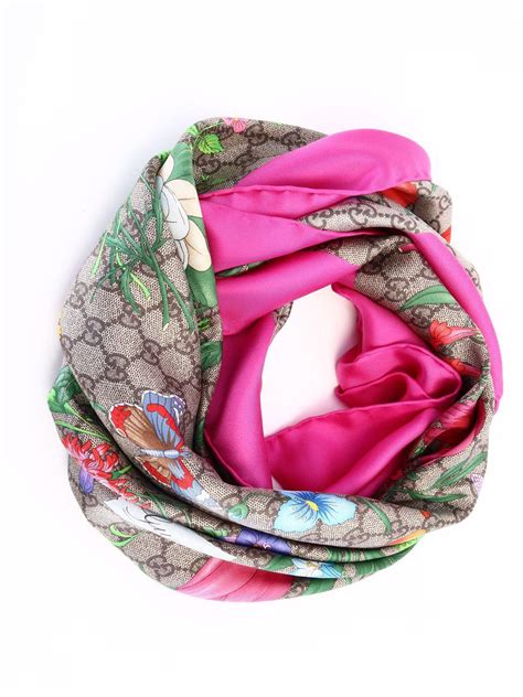 pink and green gucci scarf